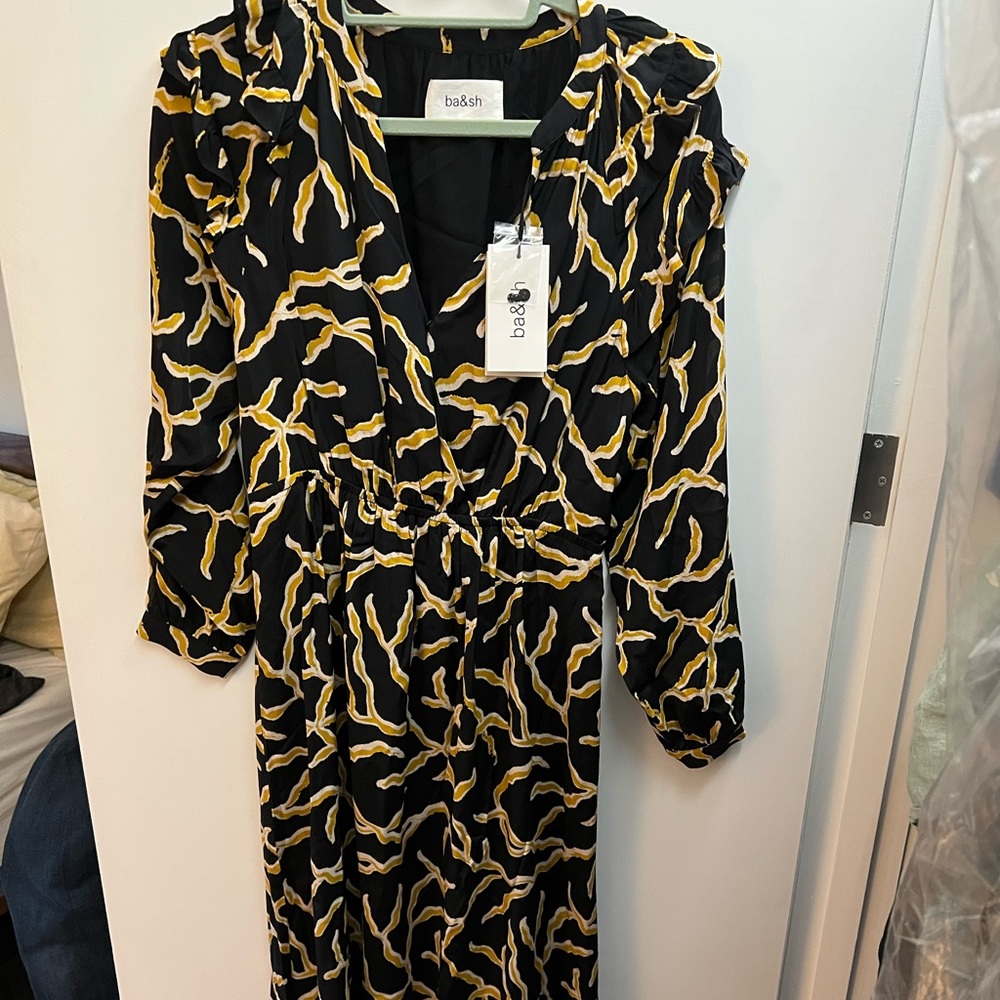NWT ba&sh midi dress in black
